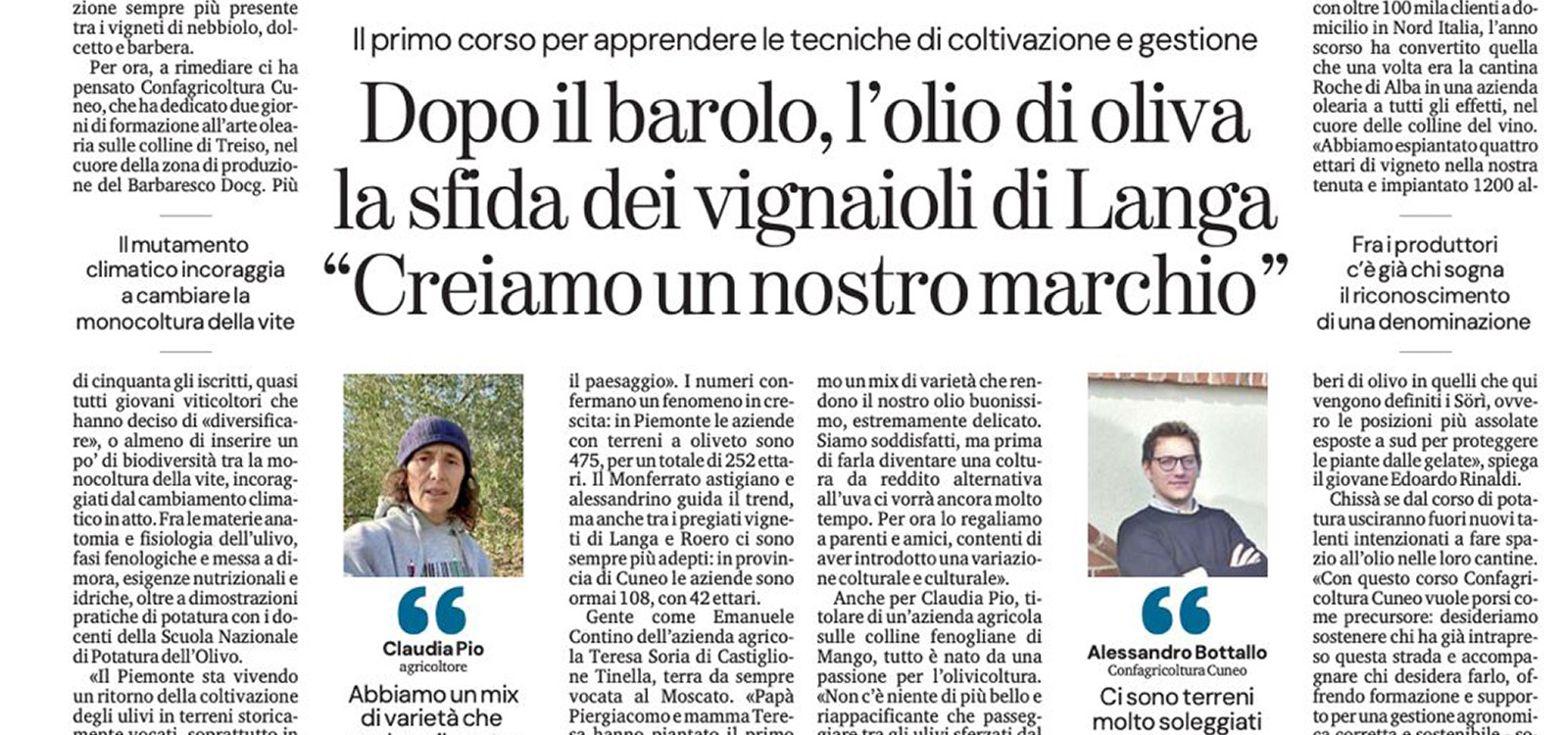 Dopo il Barolo l'olio di oliva - La sfida dei Vignaioli di Langa - &Creiamo un nostro marchio&